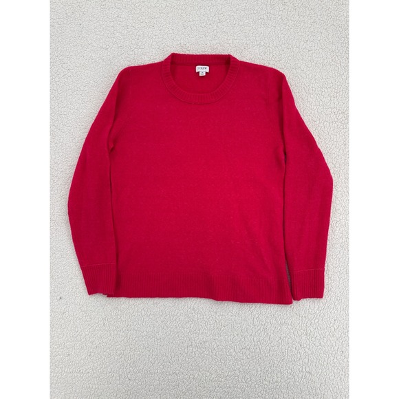 J.Crew Red Crewneck Long Sleeve Extra Soft Yarn Sweater Women's Size Medium Knit - Picture 1 of 6